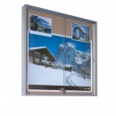 Wandvitrine mit Schiebetür aus Sicherheitsglas