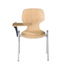 Schalenstuhl mit abklappbarer Schreibplatte, Sitz- & Rückenpolster