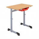 Einer-Schülertisch höhenverstellbar, Tischplatte Melamin mit ABS-Kante