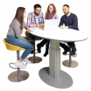 Besprechungstisch oval 200x65-135x120 cm, höhenverstellbar