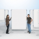 Moderationswand, doppelseitiges Whiteboard, Stahltafel emailliert. Serie NSTT EW