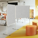 Moderationswand, Coronaschutzwand mit doppelseitigier Klettenstoffoberfläche Serie NSTT F