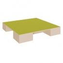 Quadrat-Podest mit Linoleum-Deckplatte und 2 Garagennischen