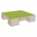 Quadrat-Podest mit Linoleum-Deckplatte und 3 Garagennischen