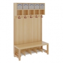 Komplettgarderobe mit doppelter Ablagereihe inklusive Boxen