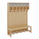 Komplettgarderobe mit doppelter Ablagereihe inklusive Boxen