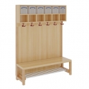 Komplettgarderobe mit doppelter Ablagereihe inklusive Boxen