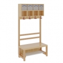 Komplettgarderobe mit doppelter Ablagereihe inklusive Boxen