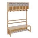 Komplettgarderobe mit doppelter Ablagereihe inklusive Boxen