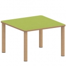 Tisch ZALOTTI 80x80 cm mit Linoleum-Belag, Tischhöhe wählbar