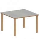 Tisch ZALOTTI 80x80 cm mit Linoleum-Belag, Tischhöhe wählbar