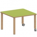Tisch ZALOTTI 80x80 cm mit Linoleum-Belag, Tischhöhe wählbar