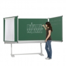 Federzugtafel freistehend 200x120 cm Stahlemaille grün, Kreidetafel