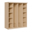 Liegepolsterregal für 160 cm lange Polster, mit Fächern