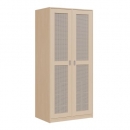 Liegepolsterschrank zweitürig, 227 cm hoch, oben Polster, unten Bettzeugfächer