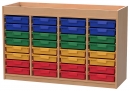 Materialcontainer mit 32 flachen Modulboxen
