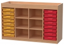 Materialcontainer mit 16 flachen Modulboxen