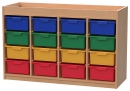 Materialcontainer mit 16 hohen Modulboxen