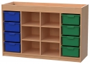 Materialcontainer mit 8 hohen Modulboxen