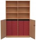 Materialschrank teiloffen, mit 32 flachen Modulboxen