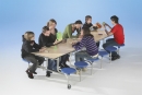 Tisch-Sitz-Kombination mit 12 Sitzplätzen Vollkern, Tischhöhe 74 cm