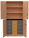 Materialschrank mit 12 hohen Modulboxen