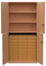 Materialschrank mit 4 T&uuml;ren und 24 flachen Modulboxen