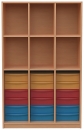 Materialschrank mit 18 flachen Modulboxen
