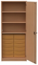 Materialschrank mit 12 flachen Modulboxen