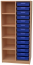 Materialschrank mit 14 flachen Modulboxen