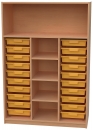Materialschrank mit 20 flachen Modulboxen