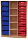 Materialschrank mit 7 hohen u. 14 flachen Modulboxen