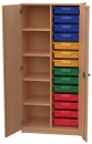Materialschrank mit 14 flachen Modulboxen