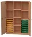 Materialschrank mit 12 flachen Modulboxen