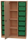 Materialschrank mit 14 hohen Modulboxen