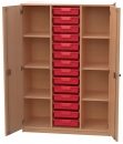 Materialschrank mit 14 flachen Modulboxen