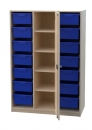 Materialschrank mit 14 hohen Modulboxen