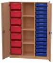 Materialschrank mit 14 flachen Modulboxen
