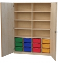 Materialschrank mit 12 hohen Modulboxen