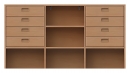 Raumteilerschrank mit Sockelnische