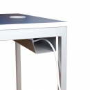 Einer-Computertisch B/H/T: 80x59x80 cm, mit Kabelkanal u. 3er Steckdose