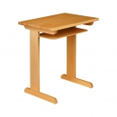 Sch&uuml;ler Einertisch 70x55 cm, mit Ablage, buche massiv, ge&ouml;lt