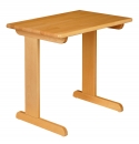 Sch&uuml;ler Einertisch 70x55 cm ohne Ablage, buche massiv, ge&ouml;lt