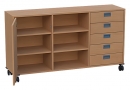 fahrbarer Raumteilerschrank