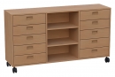 fahrbarer Raumteilerschrank
