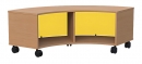 Vierteilkreisregal, fahrbar