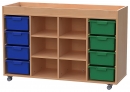 Materialcontainer fahrbar 4-reihig