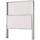 Pylonentafel Whiteboard 150x100 cm, 2 Schreibflächen Stahlemaille weiß