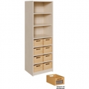 Korpus-Regal mit Materialk&auml;sten und offenen F&auml;chern