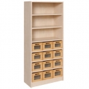 Korpus-Regal mit Materialk&auml;sten und offenen F&auml;chern